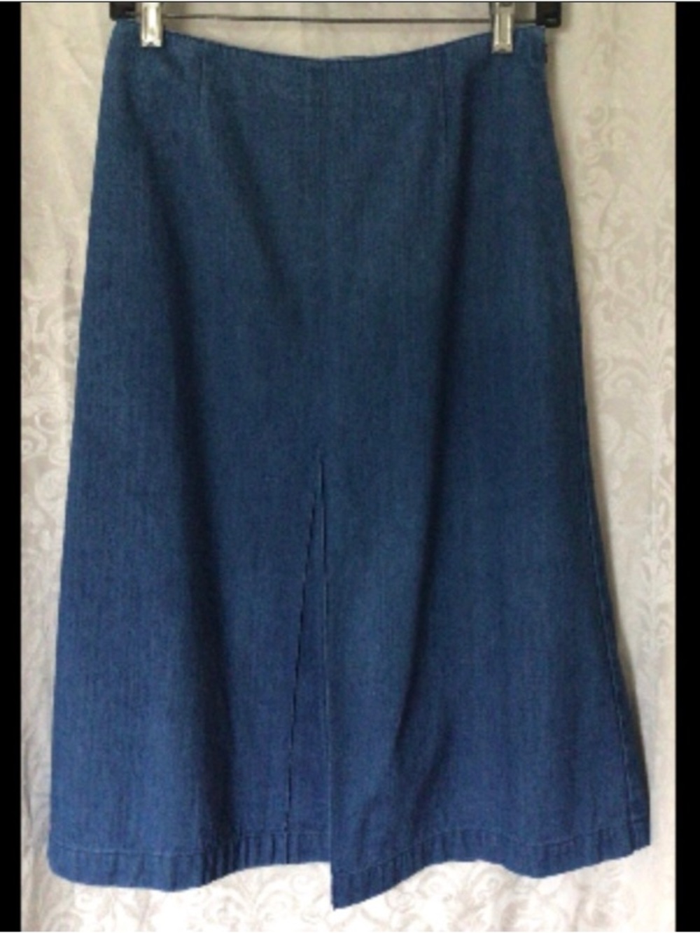 Talbot’s Denim Midi Skirt A-Line Pleat-front Size 4